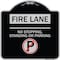 Signmission Fire Lane No Stopping Standing or Parking Heavy-Gauge Aluminum Sign, 18" x 18", BS-1818-24001 A-DES-BS-1818-24001 - alternate 1